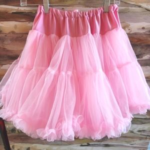 DANCE Pink Gym TUTU PUPPET WORKSHOP Barbie Rose Satin Elastic Tulle Slip Skirt S